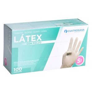 Guante de latex con polvo uso medico para examen Cuatrogasa - MedicalExpress